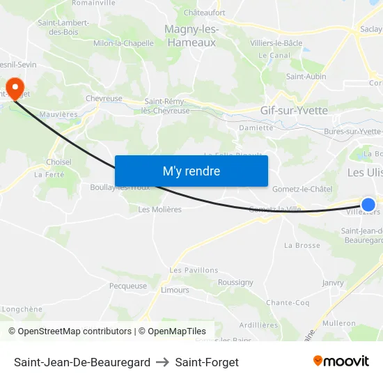 Saint-Jean-De-Beauregard to Saint-Forget map