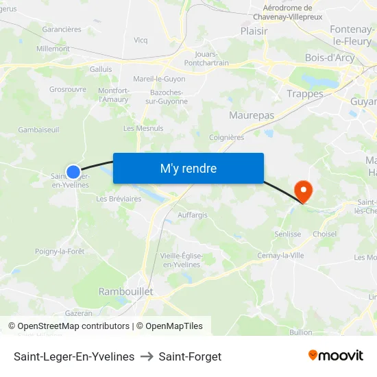 Saint-Leger-En-Yvelines to Saint-Forget map