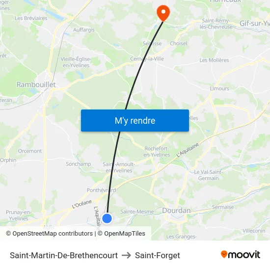Saint-Martin-De-Brethencourt to Saint-Forget map