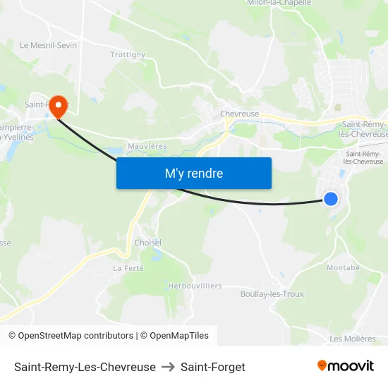Saint-Remy-Les-Chevreuse to Saint-Forget map