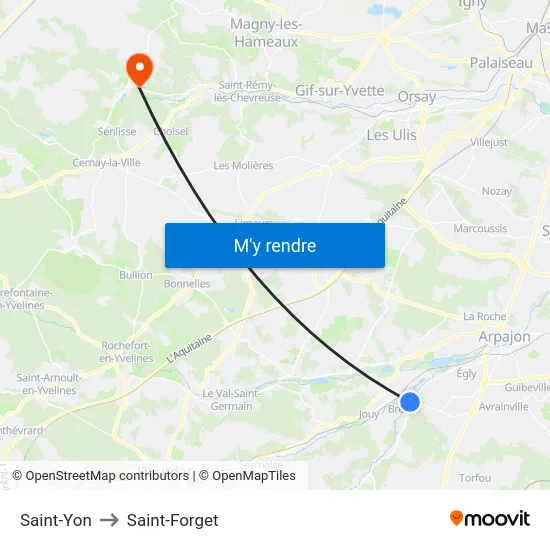 Saint-Yon to Saint-Forget map