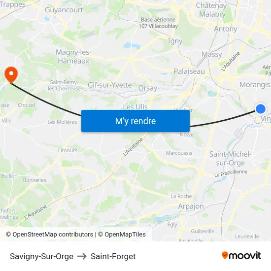 Savigny-Sur-Orge to Saint-Forget map