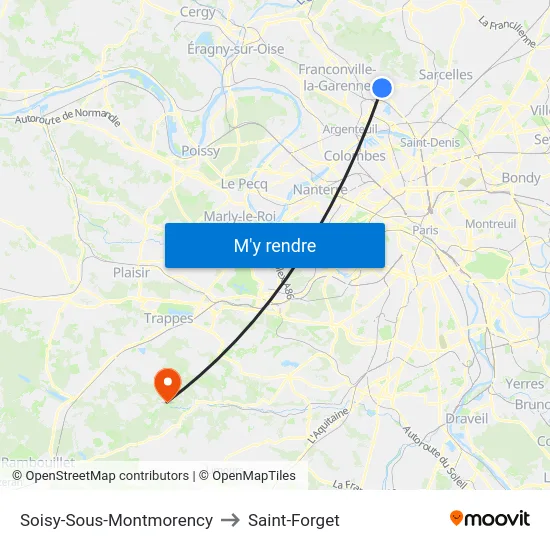 Soisy-Sous-Montmorency to Saint-Forget map