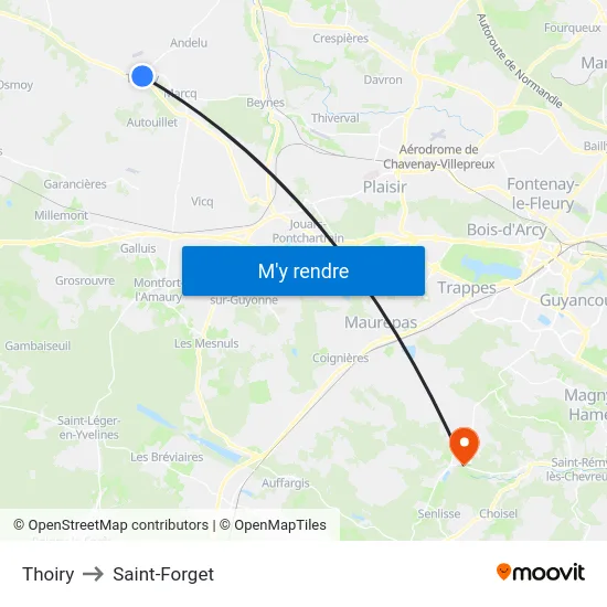 Thoiry to Saint-Forget map