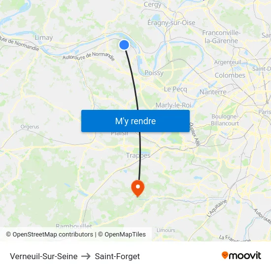 Verneuil-Sur-Seine to Saint-Forget map