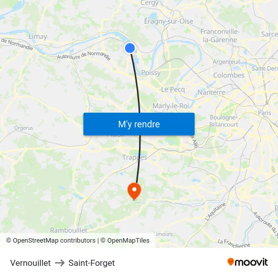 Vernouillet to Saint-Forget map
