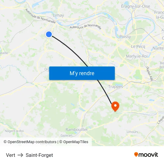 Vert to Saint-Forget map