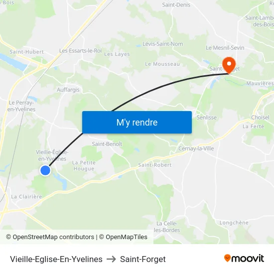 Vieille-Eglise-En-Yvelines to Saint-Forget map