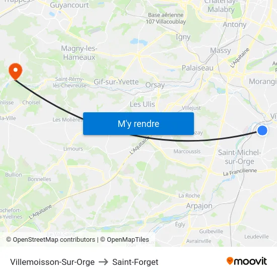 Villemoisson-Sur-Orge to Saint-Forget map