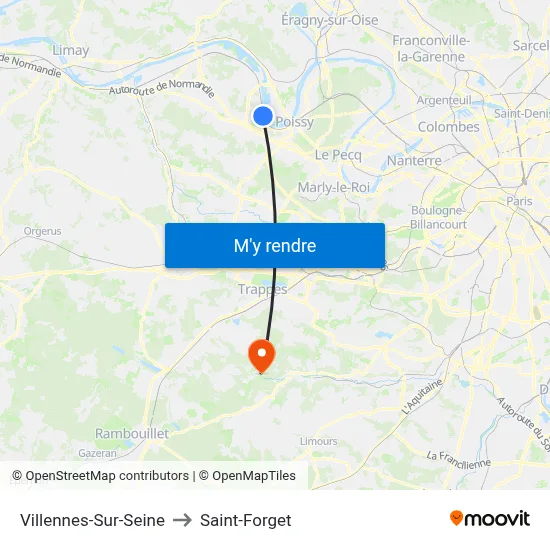Villennes-Sur-Seine to Saint-Forget map