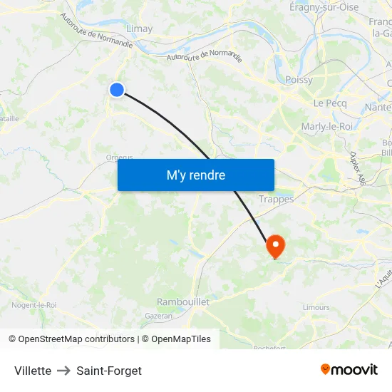 Villette to Saint-Forget map