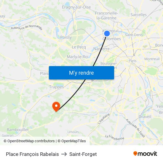 Place François Rabelais to Saint-Forget map