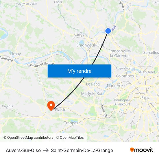 Auvers-Sur-Oise to Saint-Germain-De-La-Grange map