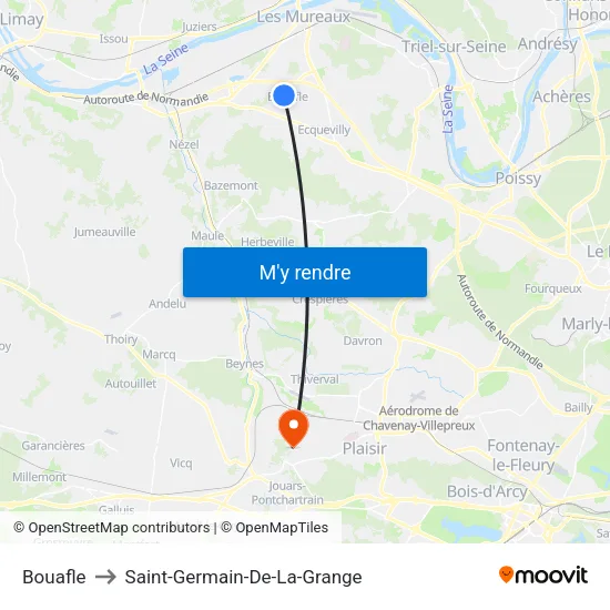 Bouafle to Saint-Germain-De-La-Grange map