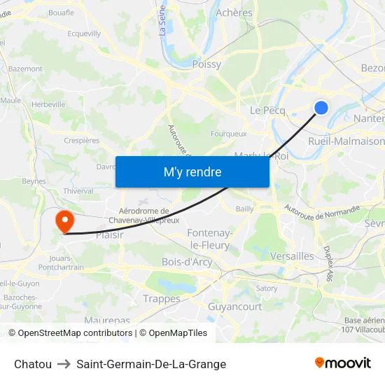 Chatou to Saint-Germain-De-La-Grange map