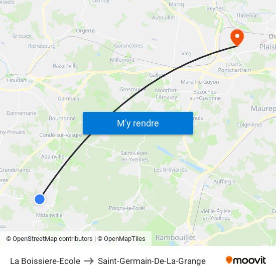 La Boissiere-Ecole to Saint-Germain-De-La-Grange map