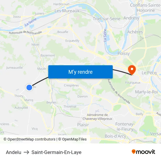 Andelu to Saint-Germain-En-Laye map