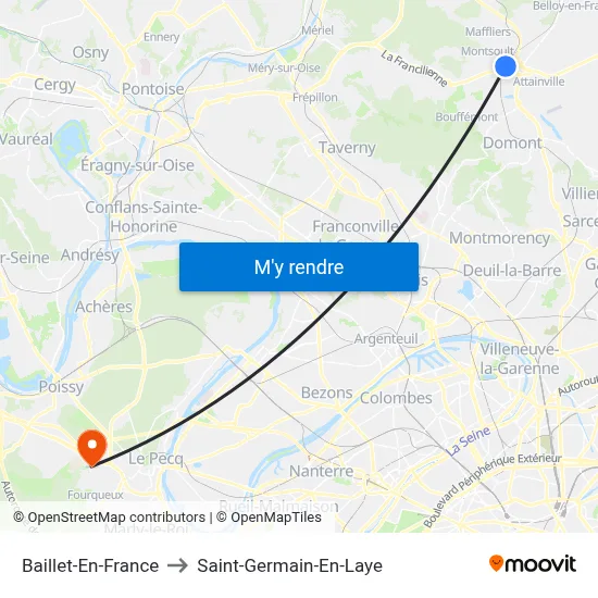 Baillet-En-France to Saint-Germain-En-Laye map