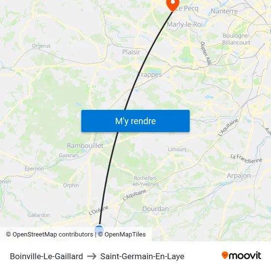 Boinville-Le-Gaillard to Saint-Germain-En-Laye map