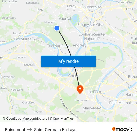 Boisemont to Saint-Germain-En-Laye map