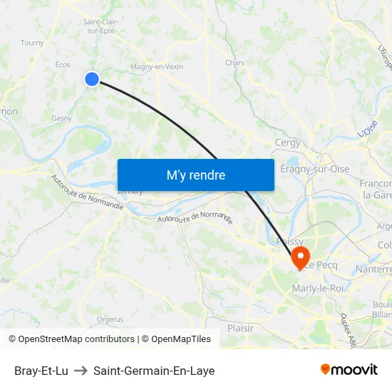Bray-Et-Lu to Saint-Germain-En-Laye map
