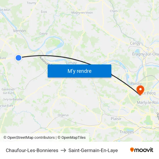 Chaufour-Les-Bonnieres to Saint-Germain-En-Laye map