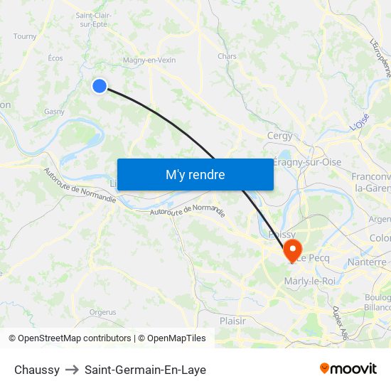 Chaussy to Saint-Germain-En-Laye map