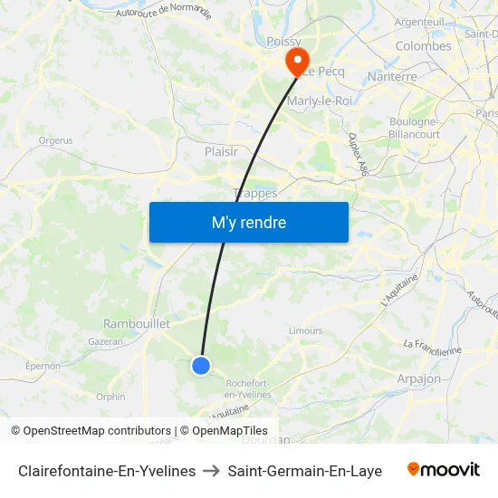 Clairefontaine-En-Yvelines to Saint-Germain-En-Laye map