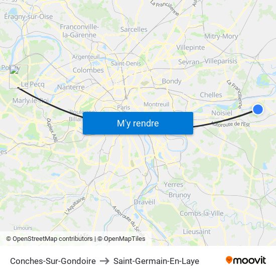 Conches-Sur-Gondoire to Saint-Germain-En-Laye map