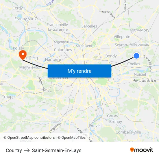 Courtry to Saint-Germain-En-Laye map