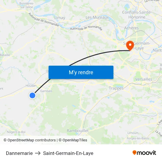 Dannemarie to Saint-Germain-En-Laye map