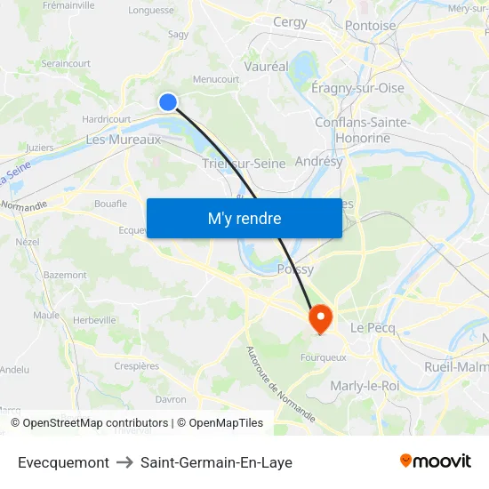 Evecquemont to Saint-Germain-En-Laye map