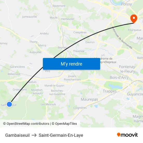 Gambaiseuil to Saint-Germain-En-Laye map