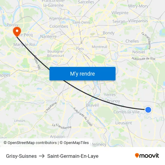 Grisy-Suisnes to Saint-Germain-En-Laye map