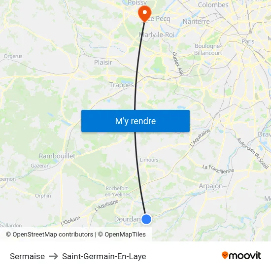 Sermaise to Saint-Germain-En-Laye map