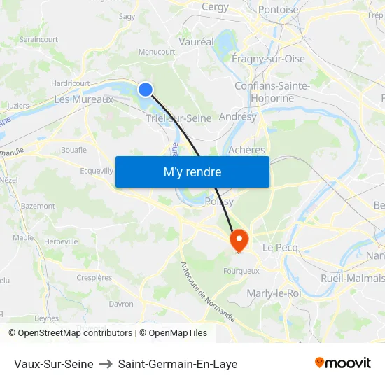 Vaux-Sur-Seine to Saint-Germain-En-Laye map