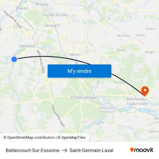 Ballancourt-Sur-Essonne to Saint-Germain-Laval map