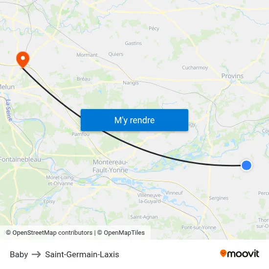 Baby to Saint-Germain-Laxis map