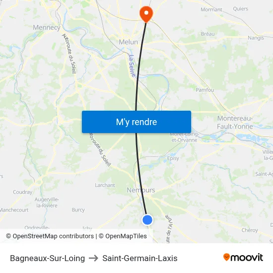 Bagneaux-Sur-Loing to Saint-Germain-Laxis map