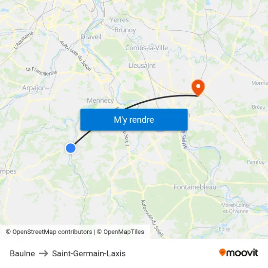 Baulne to Saint-Germain-Laxis map