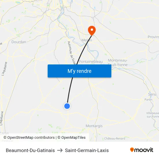 Beaumont-Du-Gatinais to Saint-Germain-Laxis map