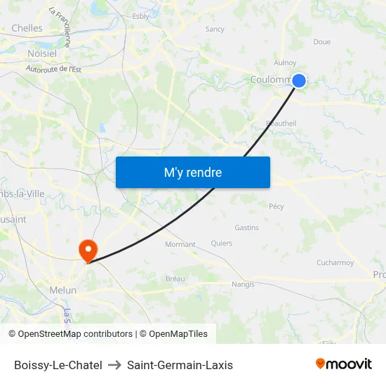 Boissy-Le-Chatel to Saint-Germain-Laxis map