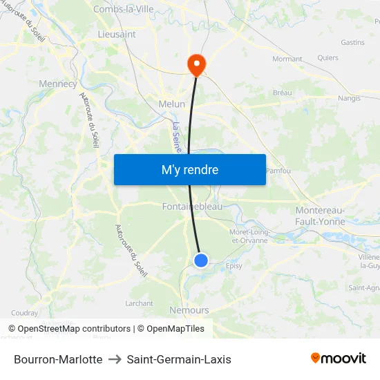 Bourron-Marlotte to Saint-Germain-Laxis map