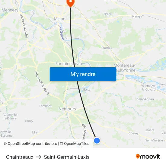 Chaintreaux to Saint-Germain-Laxis map