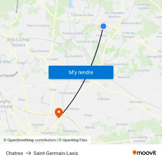Chatres to Saint-Germain-Laxis map