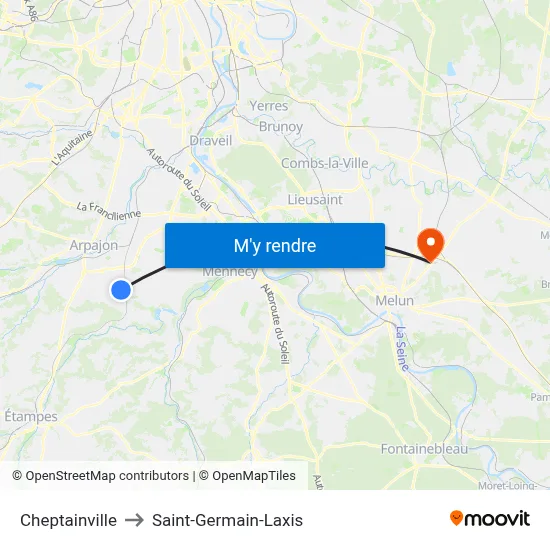 Cheptainville to Saint-Germain-Laxis map