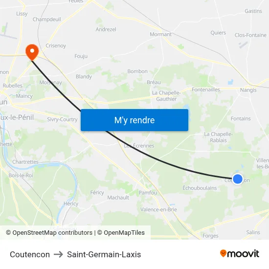 Coutencon to Saint-Germain-Laxis map