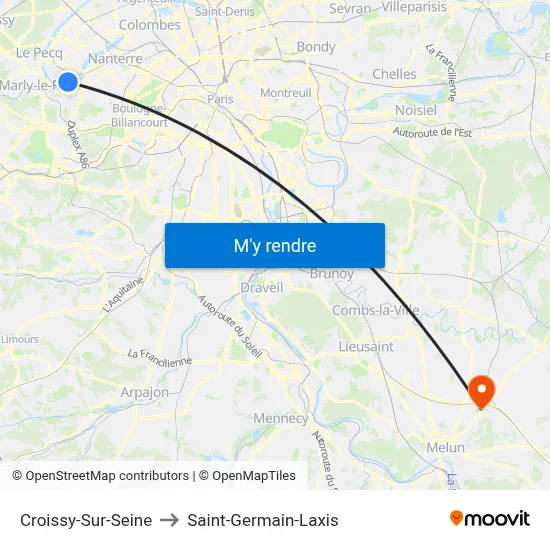 Croissy-Sur-Seine to Saint-Germain-Laxis map