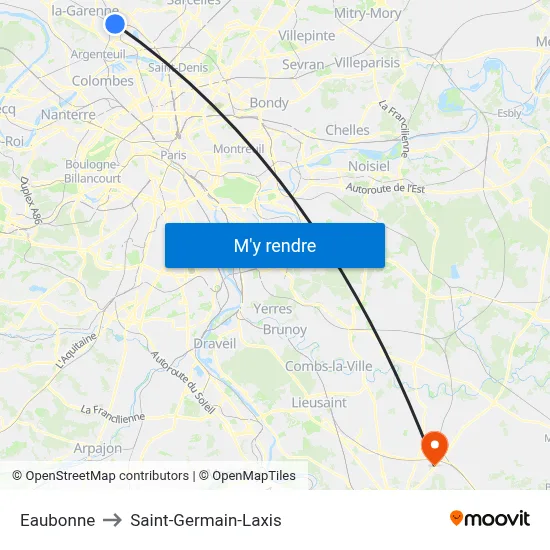 Eaubonne to Saint-Germain-Laxis map