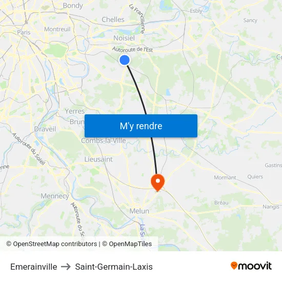 Emerainville to Saint-Germain-Laxis map